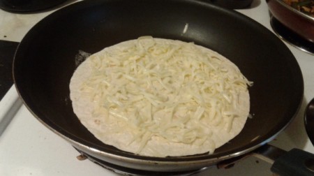 frying tortilla