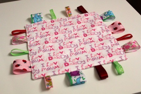 Baby Tag Blankets - pink blanket