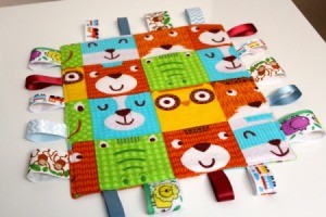 Baby Tag Blankets - finished square blanket