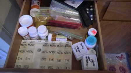 Plastic Food Containers to the Rescue! -medication drawer