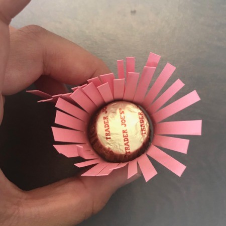 Candy Flower Bouquet - wrapping around candy