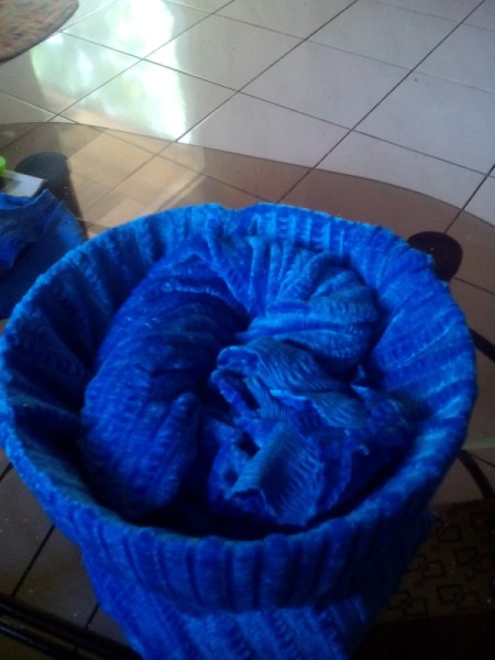 Plants vs. Zombies Inspired Mini Stool - twist and stick excess fabric inside the bowl