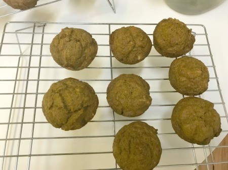 Pumpkin Muffins cooling on rack