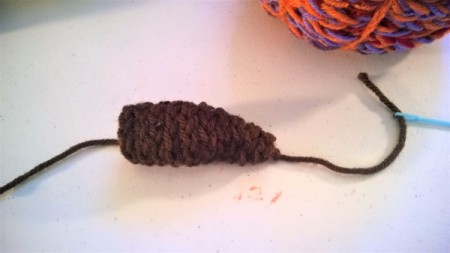 Yarn Bombed Pumpkin - wrap foil with brown chain, cover foil tip with paint if needed