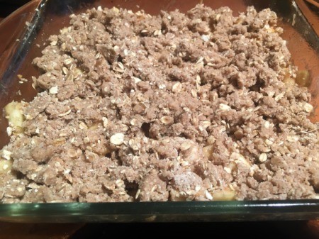 adding topping to apple crisp Apple Crisp
