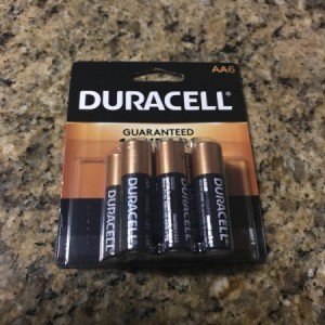 A package of AA batteries.