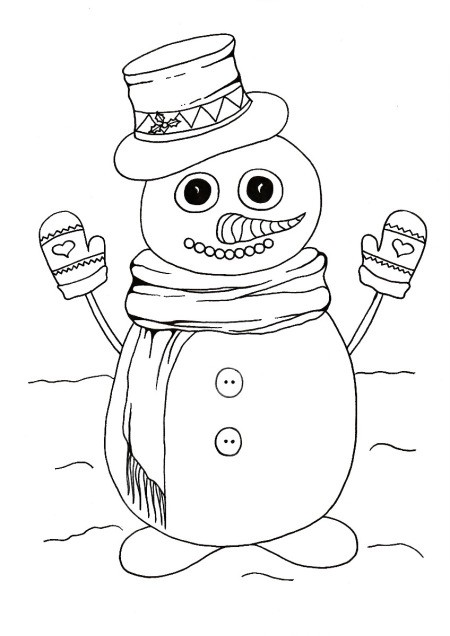 Do You Wanna Build a Snowman Kids' Coloring Page - cute snowman coloring page