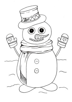 Do You Wanna Build a Snowman Kids' Coloring Page - cute snowman coloring page