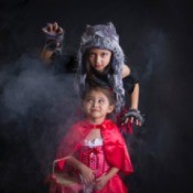 Girls Dressed as Wolf and Red Riding Hood