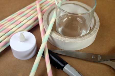 Drinking Straw Candleholder - supplies