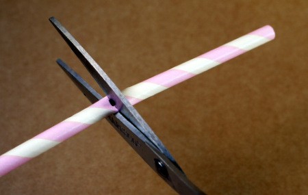 Drinking Straw Candleholder - cut all straws to length