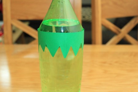 Halloween Frankenstein Soda Bottle Craft - closeup of hair