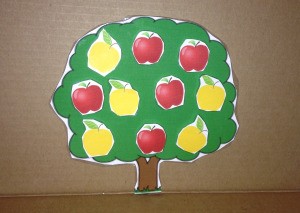 Printed Velcro Apple Trees - tree at red and yellow apples