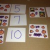 Halloween Memory and Number Matching Cards  - playing the number matching game