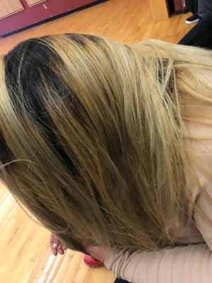 Re-dyeing Hair - blonde hair wth darker roots
