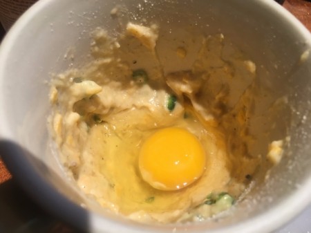 whole egg added to batter