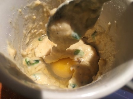 Egg covered with batter