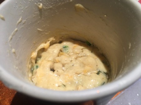 Egg and Cheese Muffin in a Mug ready to cook