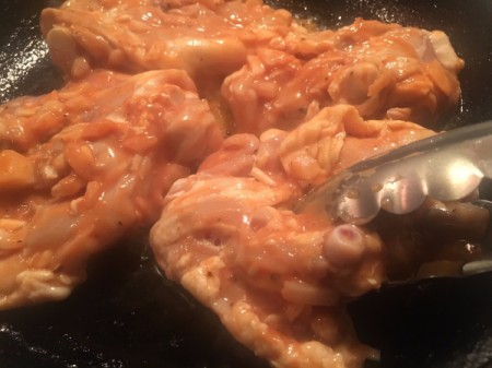 cooking chicken in pan