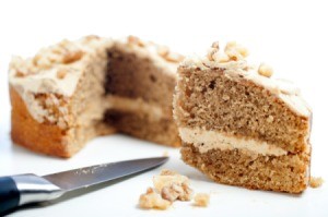 Freshly made coffee cake slice