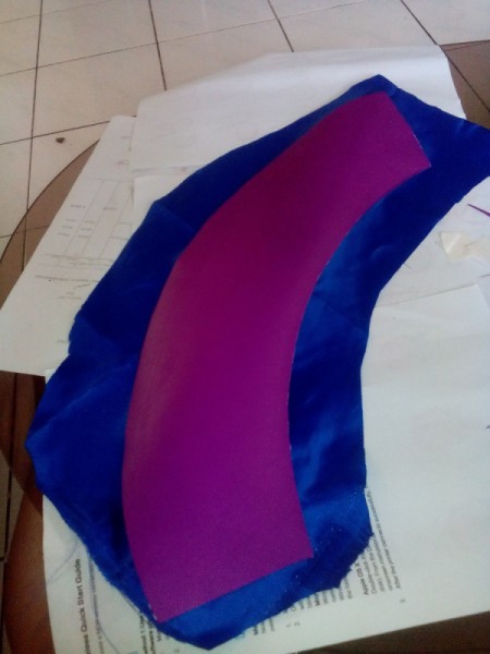 DIY Turkish Fez - cut around the paper leaving an inch or so of cloth