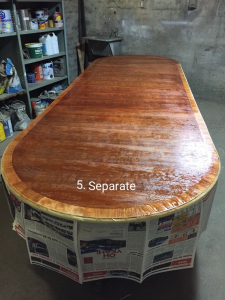 Varnishing a Table Top - varnished table