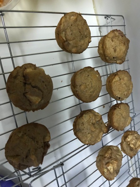 Apple Muffins cooling on rack