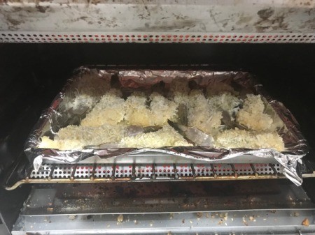 Coconut Shrimp on pan ready to bake