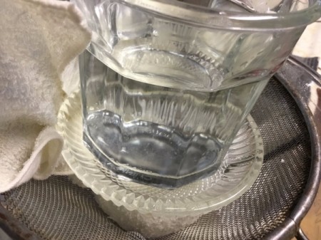 weight on cheese in cheesecloth