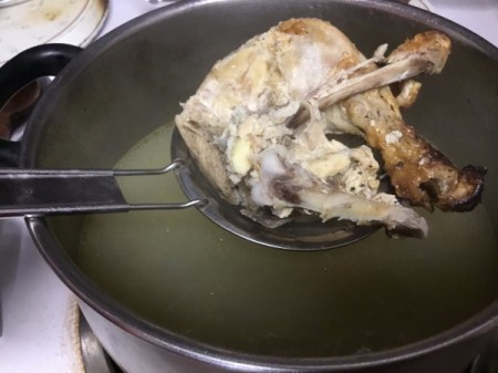 cooking chicken in pot