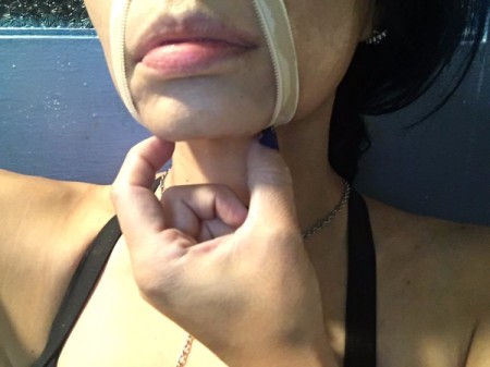 Golden Girl Beneath My Skin Costume - press down to chin