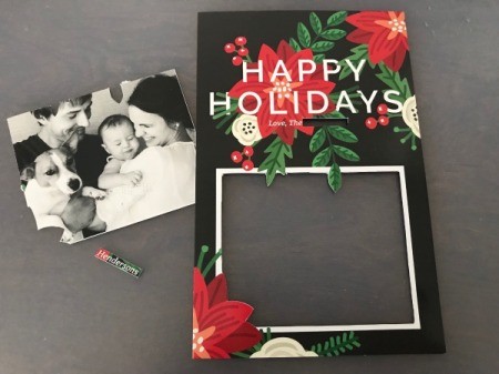 Repurpose Free Sample Holiday Cards - remove family photo and name