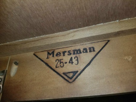 Value of a Mersman Coffee Table - Mersman stamp on underside of table