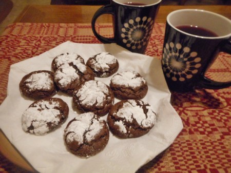 Grandma's Chocolate Crinkles on plate