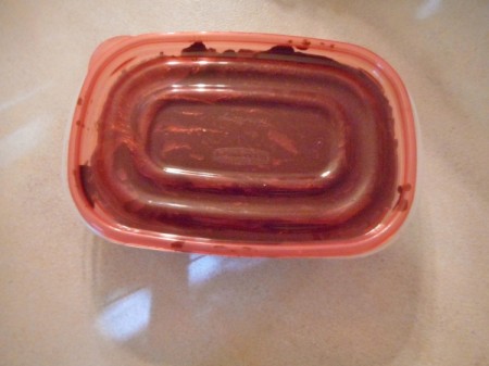 batter in plastic container to freeze