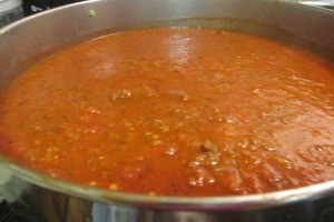 simmering chili