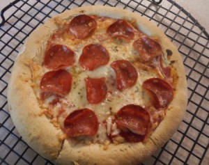 Homemade Pizza on cooling rack