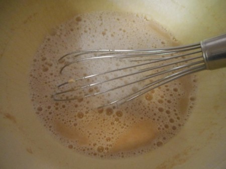 whisking yeast mixture