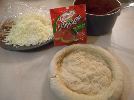 Homemade Pizza dough ingredients
