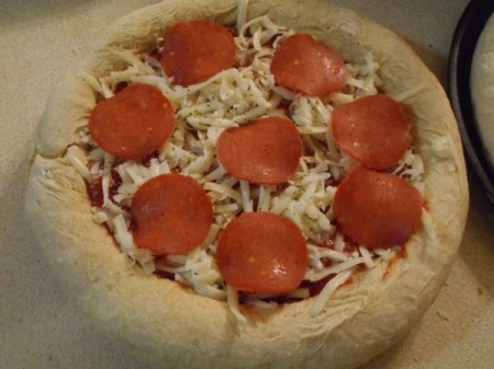 Homemade Pizza ready to freeze