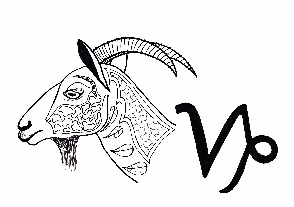 Download Capricorn Adult Coloring Page | ThriftyFun