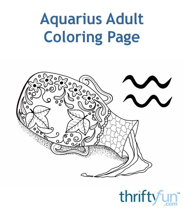 Aquarius Adult Coloring Page | ThriftyFun