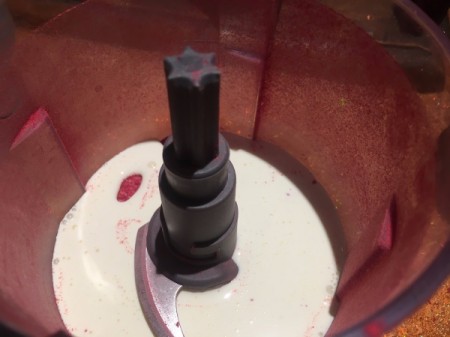 cream added to food processor