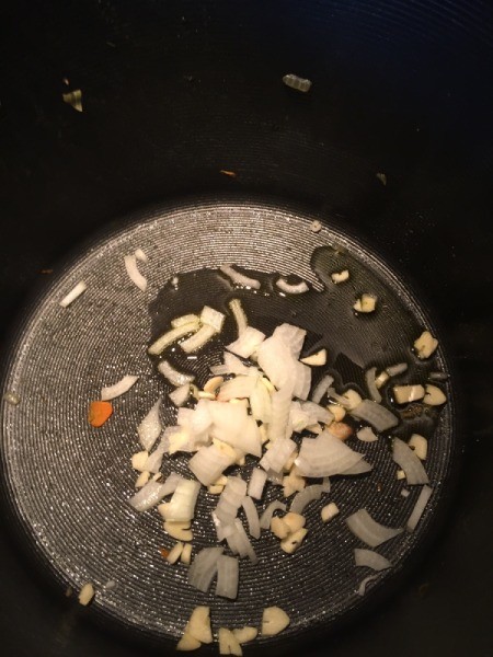 garlic and onions in pan