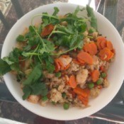 Scallops with Quinoa and Vegetables in bowl