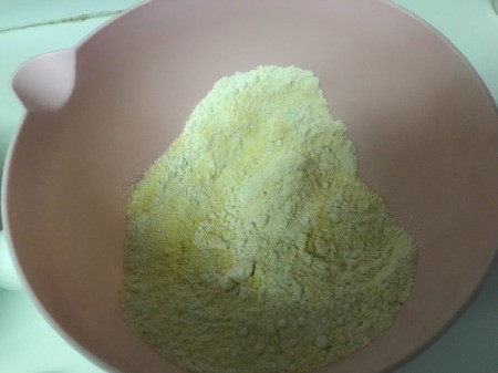 Corn Muffins flour in bowl