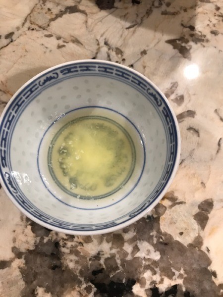 melted butter in bowl