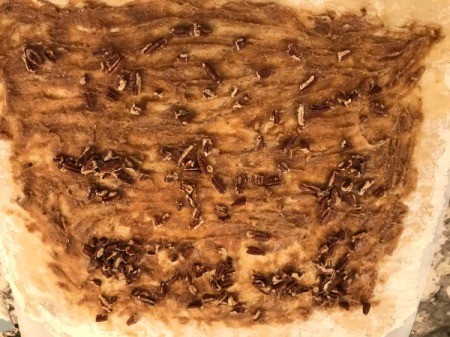 ugh flattened with filling and pecans