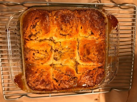 Pecan Sticky Buns baked in pan