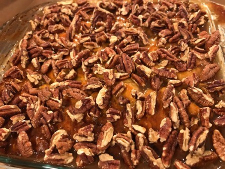 Pecans added to  Sticky Buns
